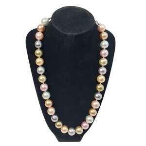 Kenneth Jay Lane KJL 2009 Faux Pearl 18-21” Necklace Inaugural Multicolor Pastel